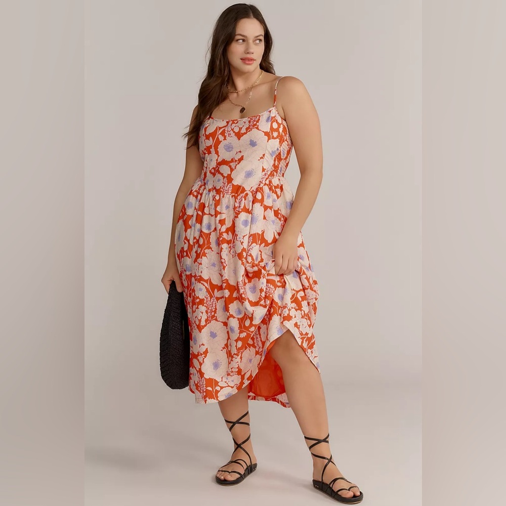 NWT Size 2X - Maeve Sleeveless 100% Cotton Drop-Waist Midi Dress (NWT US$ 178)